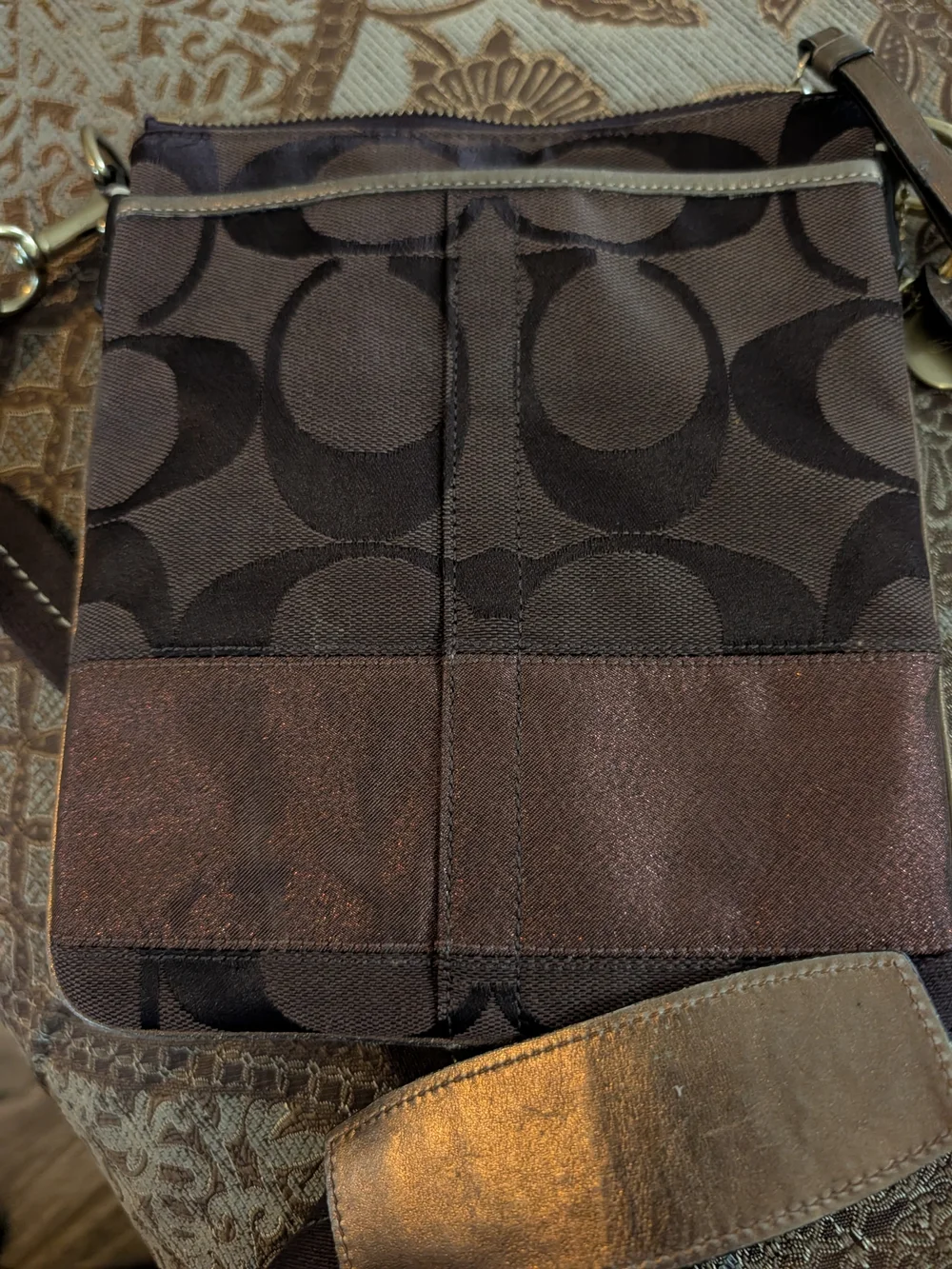 Coach Brown Signature Canvas Crossbody Bag